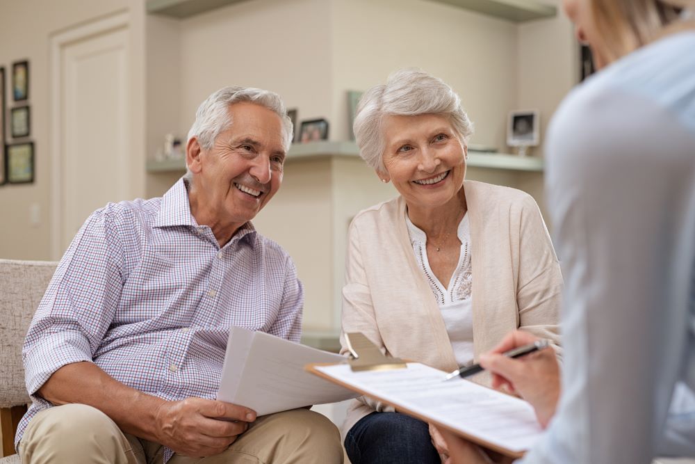 older couple looking at paperwork