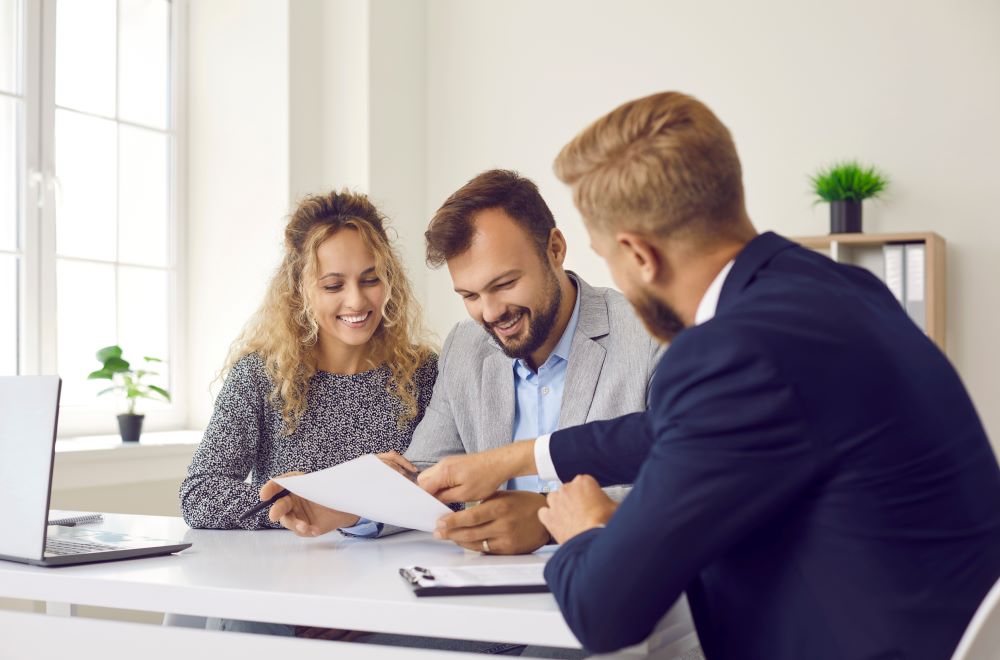 couple meeting with attorney